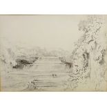 Henry Harry Lines (British 1800-1889): pencil drawings 'Richmond', 'Ingleton - Ingleborough',