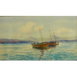 Peter MacGregor Wilson (Scottish 1856-1928): Fishing Boats off the Isle of Mull,