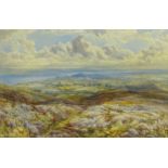 Mary Weatherill (British 1834-1913): Panoramic view from the Moors looking towards Whitby,