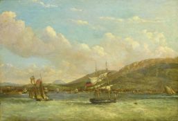 English School (19th century): Cap Haitien Haiti with British and Haitien Sailing Vessels in the