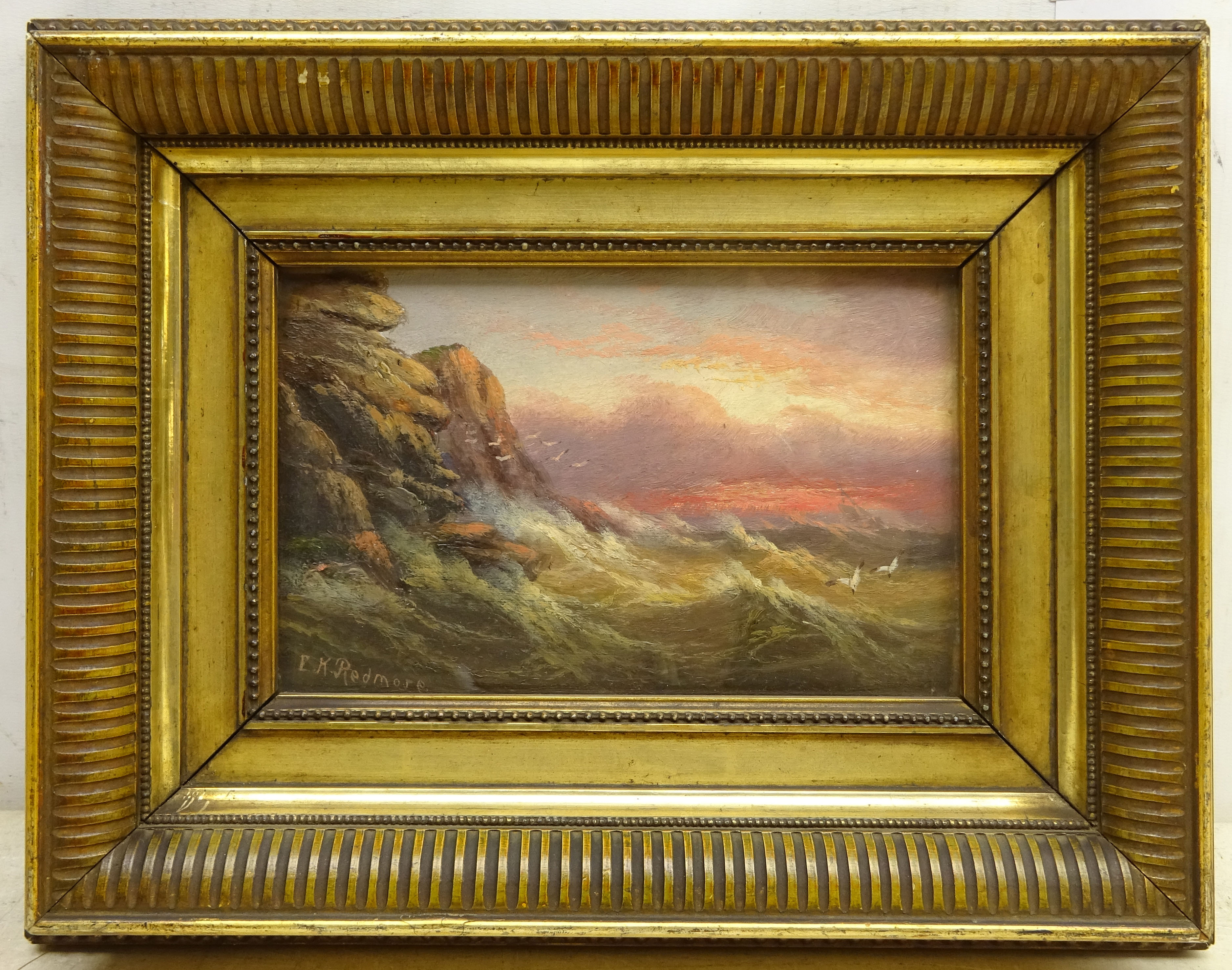 Edward King Redmore (British 1860-1941): Coastal scenes - Calm and Storm at Sunset, - Image 2 of 3