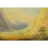 William Payne (British 1760-1830): Alpine Landscapes, pair watercolours signed and dated 1821,