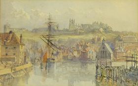 Mary Weatherill (British 1834-1913): 'Whitby from the Station', watercolour,