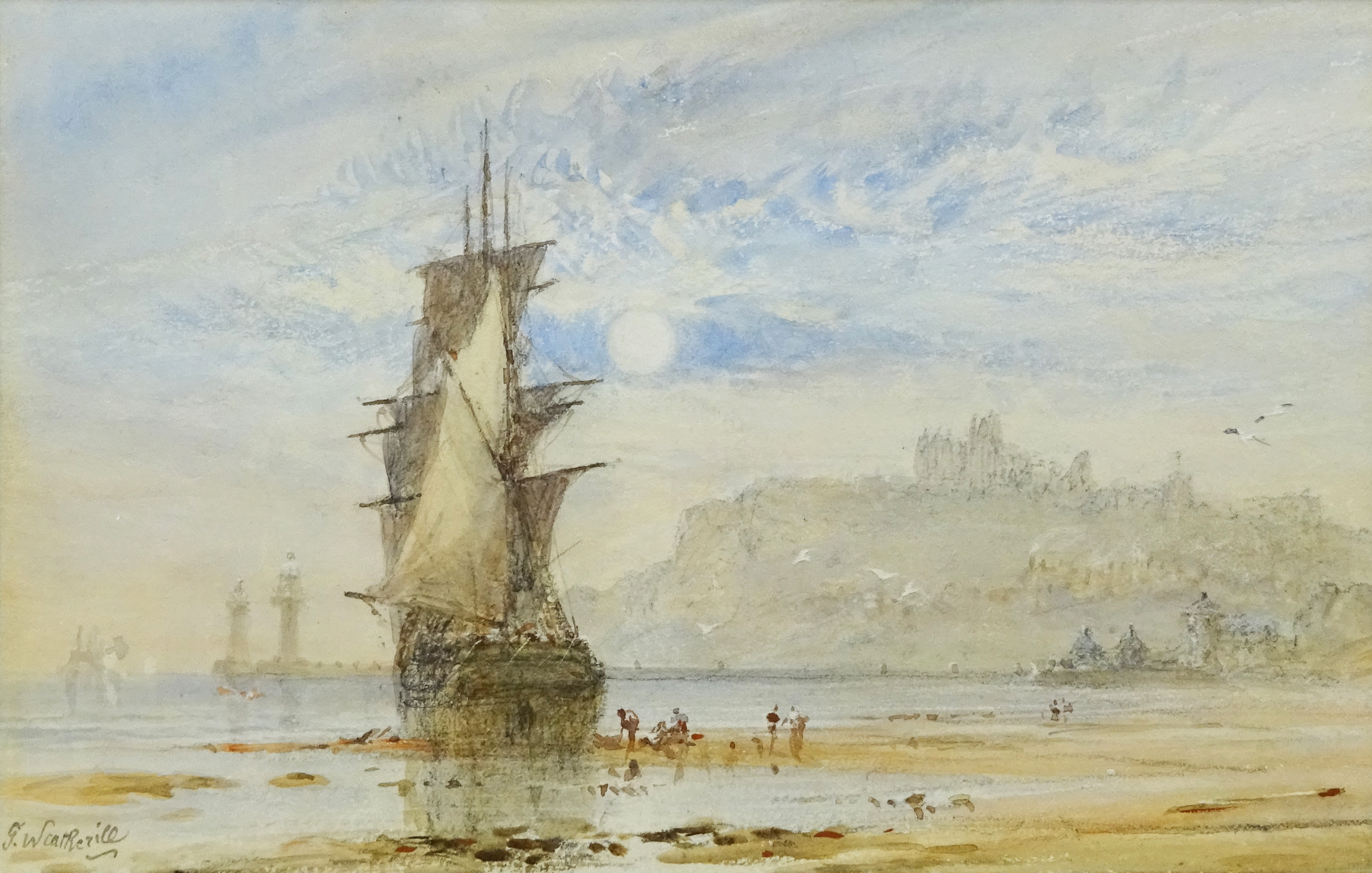 George Weatherill (British 1810-1890): Unloading a Boat on Upgang Sands Whitby,