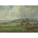 William Ashton (British 1853-1927): Landscape with Cattle Grazing,