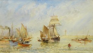 George Weatherill (British 1810-1890): Sail and Steam Boats in Whitby Harbour,
