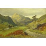 Tom Seymour (British 1844-1904): 'Glen Eunach' Scottish Highlands, oil on canvas unsigned,