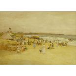 John Atkinson (Staithes Group 1863-1924): A Busy Day on the Beach at 'Whitley Bay',