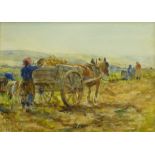 James William Booth (Staithes Group 1867-1953): Women and Boys Picking Potatoes,