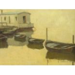 Edward Molyneux (Irish 1891-1974): House Boat and Rowing Boats on the Seine,