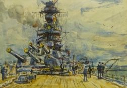 Rowland Henry Hill (Staithes Group 1873-1952): 'HMS Warspite',