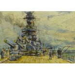 Rowland Henry Hill (Staithes Group 1873-1952): 'HMS Warspite',