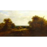 A Beattie (British 19th century): Travelling Family in Heathland Landscape,