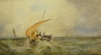 Edward Tucker (British c1825-1909): Fishing Boat Riding the Waves,