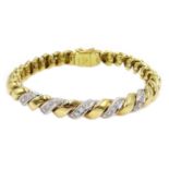 Mouawad 18ct gold articulated bracelet, pave set round cut diamonds, signed Mouawad, approx 37.