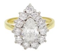 18ct gold diamond cluster ring,