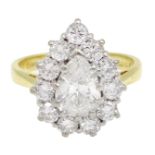 18ct gold diamond cluster ring,