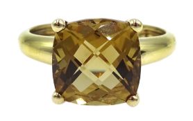 9ct gold briolette cut smoky quartz ring hallmarked Condition Report size