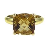 9ct gold briolette cut smoky quartz ring hallmarked Condition Report size