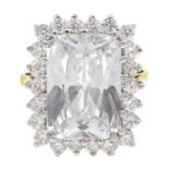 Cubic zirconia gold-plated silver dress ring Condition Report size O-P<a