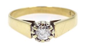 9ct gold single stone diamond ring, hallmarked Condition Report 1.