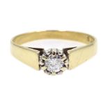 9ct gold single stone diamond ring, hallmarked Condition Report 1.