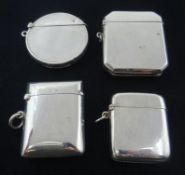 Three Edwardian silver vesta cases by Mappin & Webb,