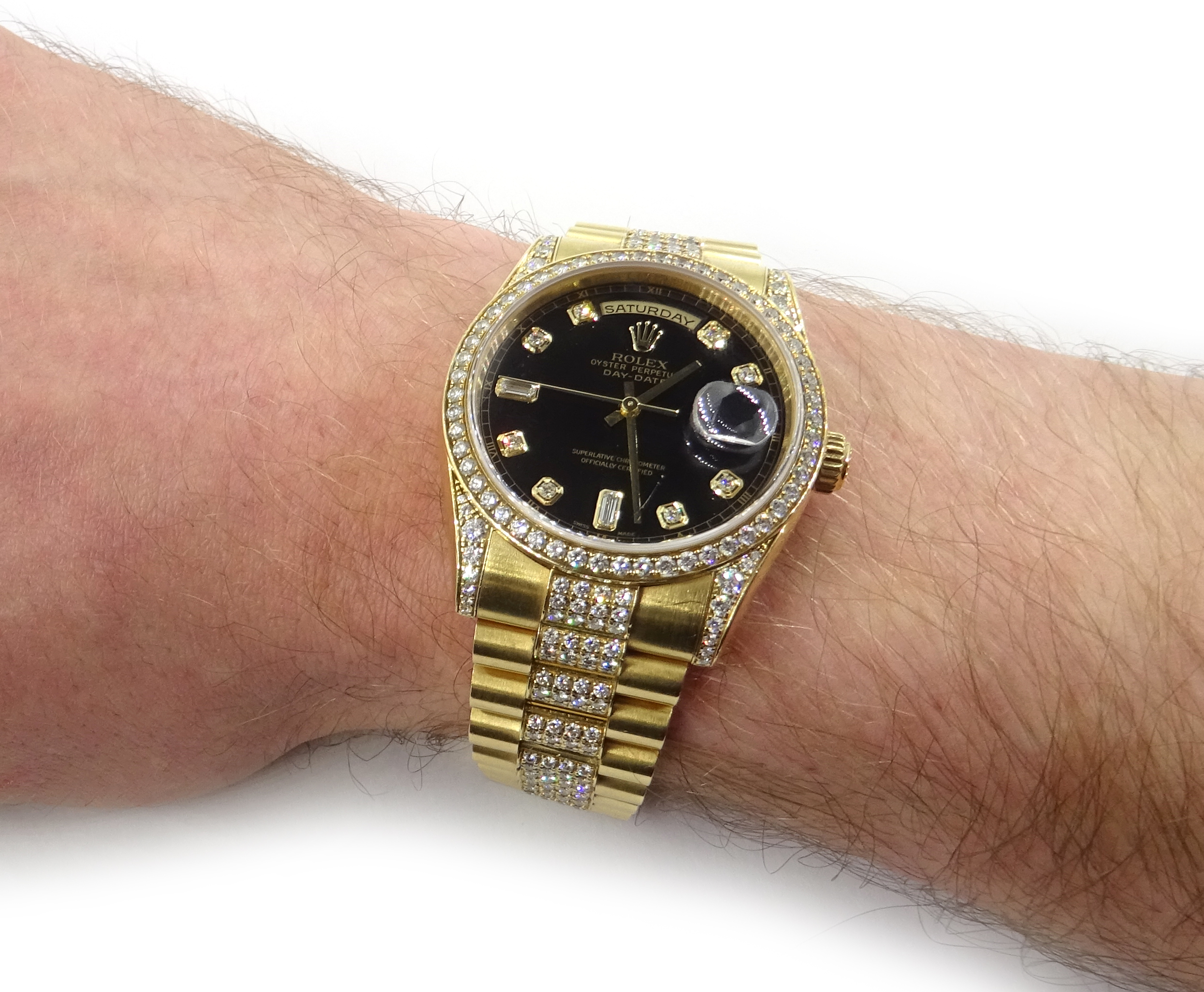 Rolex Oyster Perpetual Day-Date gentleman's 18ct gold diamond set automatic wristwatch, - Image 2 of 11
