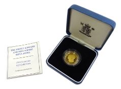 Queen Elizabeth II Bailiwick of Gurnsey 1999 24ct gold £25 commemorative coin Condition