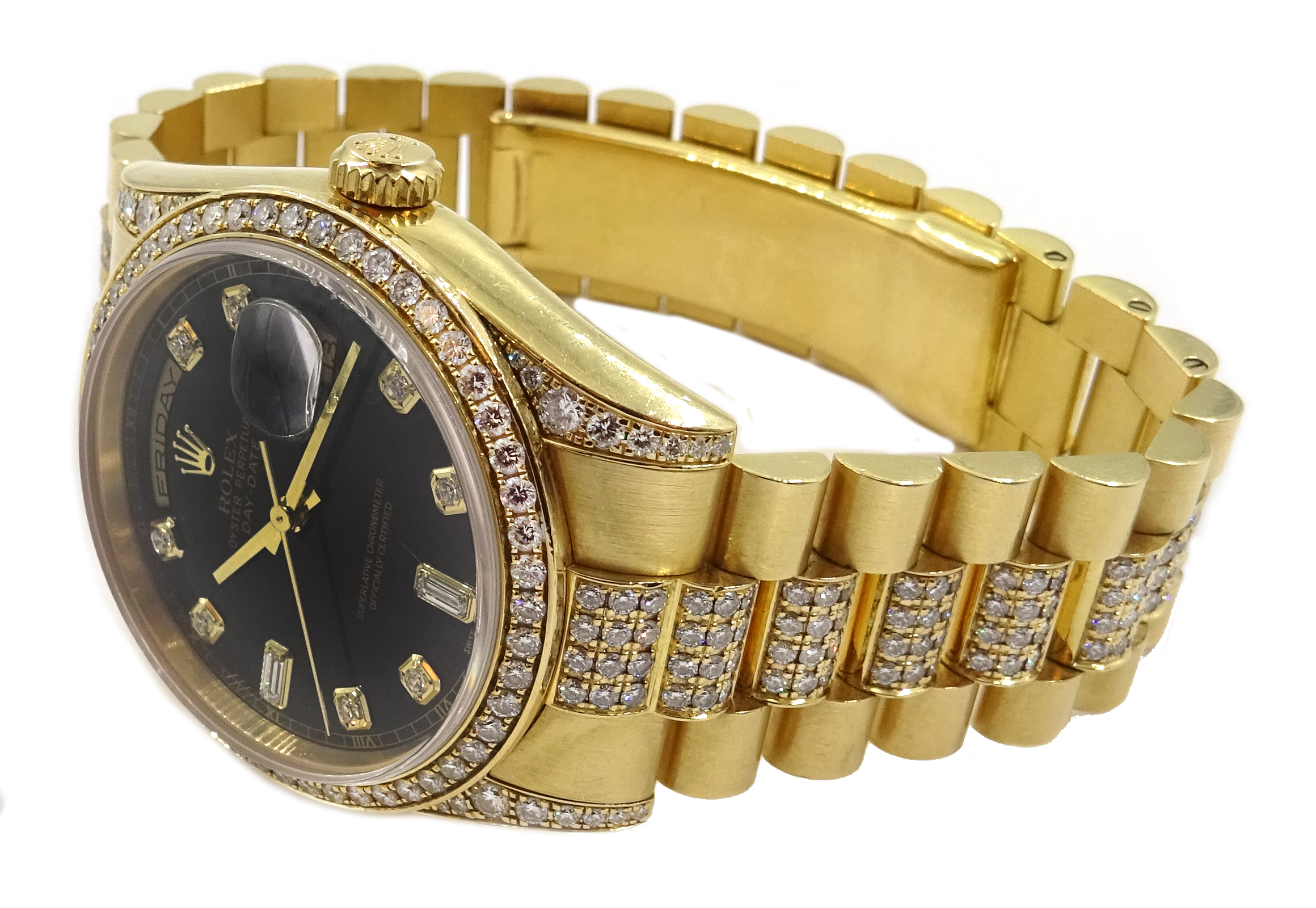 Rolex Oyster Perpetual Day-Date gentleman's 18ct gold diamond set automatic wristwatch, - Image 6 of 11