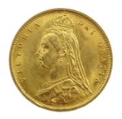 1887 gold half sovereign, shield back Condition Report <a href='//www.