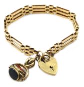 9ct gold gate bracelet hallmarked,
