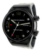 Porsche Design Worldtimer P'6750 automatic titanium wristwatch, rubber bracelet ref.