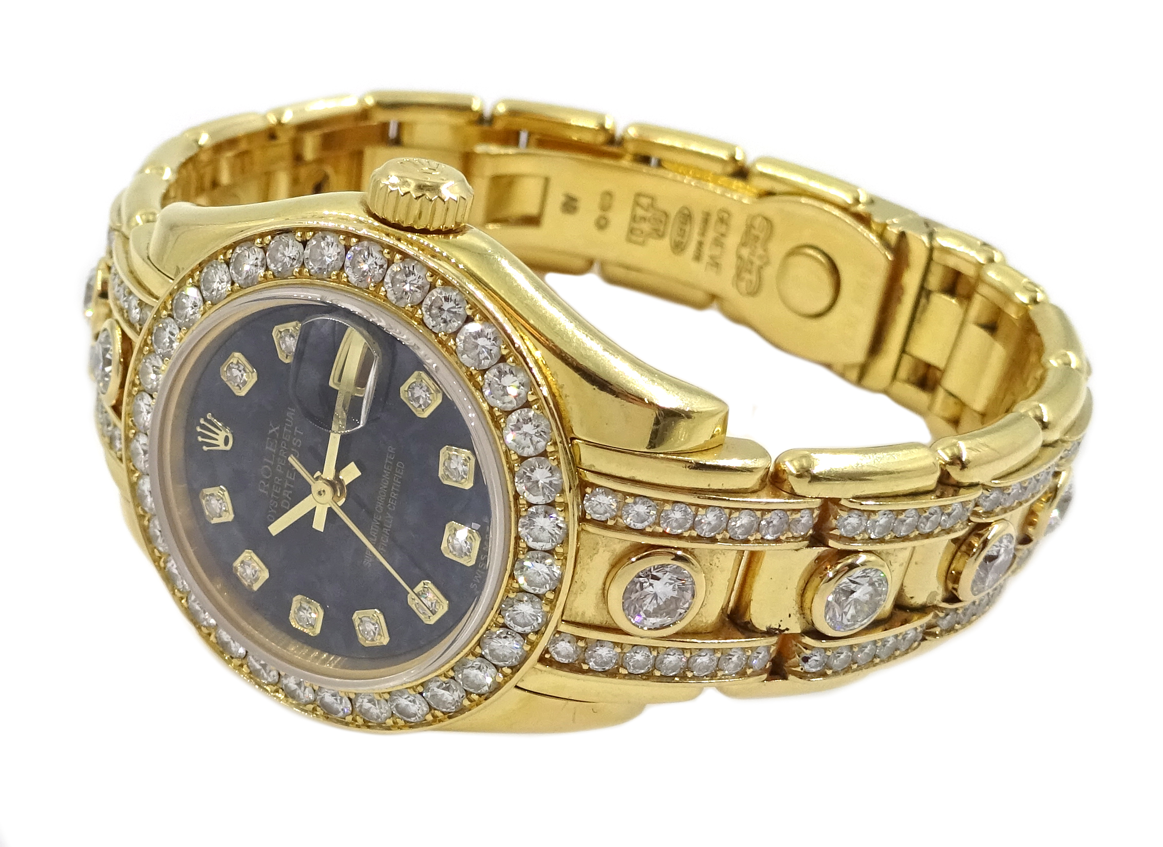 Rolex Oyster Perpetual Datejust Pearlmaster ladies 18ct gold diamond set automatic wristwatch, - Image 6 of 16