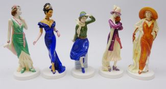 Five Royal Doulton Pretty Ladies figures: Phillipa, Theresa, Julia, Naomi and Eve, as new,