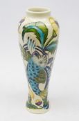 Moorcroft 'Fishing for Dreams' pattern vase designed by Nicola Slaney dated 2013 ltd.