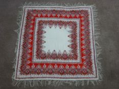 19th century cotton Paisley shawl,