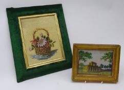 Two 19th century bead work pictures,