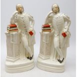 Two large Victorian Staffordshire figures of Shakespeare,
