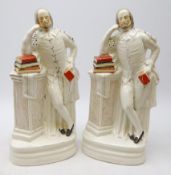 Two large Victorian Staffordshire figures of Shakespeare,