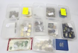 Collection of mostly Great British and World coins and banknotes including twenty-six two pound