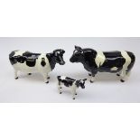 Beswick cattle comprising Friesian Bull CH Coddington Hilt Bar,