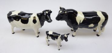 Beswick cattle comprising Friesian Bull CH Coddington Hilt Bar,