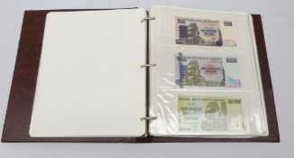 Collection of over one-hundred World banknotes including Bank of Uganda ten shillings 'A31 996736',