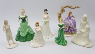 Five Royal Worcester figures: Catherine Duchess of Cambridge, Special Day - New Born, Susannah,