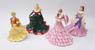 Four Coalport figures: Merry Christmas 2011, Olivia Figurine of the year 2011,