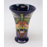 Moorcroft 'Homemaker' pattern trumpet shaped vase designed by Emma Bossons ltd. ed.