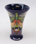 Moorcroft 'Homemaker' pattern trumpet shaped vase designed by Emma Bossons ltd. ed.