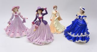 Four Coalport Classic Elegance figures: Evening Romance, Afternoon Stroll,