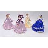 Four Coalport Classic Elegance figures: Evening Romance, Afternoon Stroll,